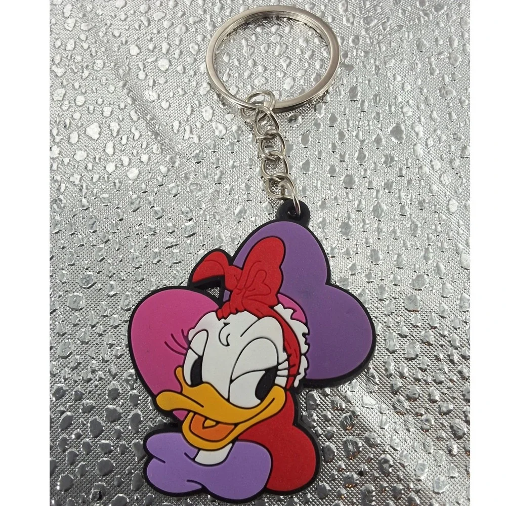 Disney Daisy‎ Duck Keychain Set of 2 | Purple & Pink Rubber Bag Charms